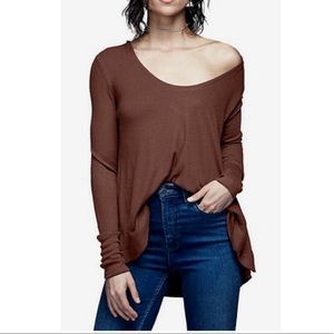 *NWT* Free People Malibu High Low LS Thermal Top